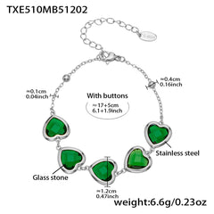 18K Gold-Plated Faceted Glass Heart Jewelry