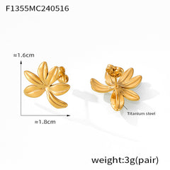 Sculptural Flower Stud Earrings