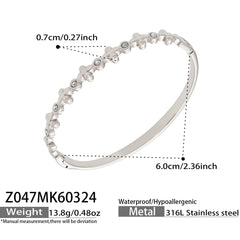 18K Gold-Plated Floral Sparkling Bangle Designs