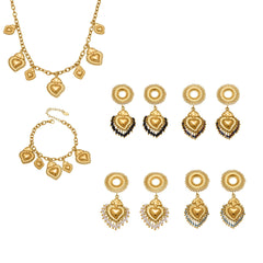 18K Gold-Plated Crown Heart Charm Jewelry
