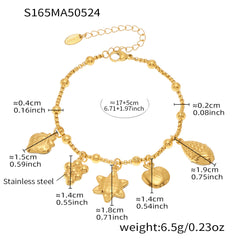 Gold-Tone Cubic Zirconia Charm Bracelet or Anklet