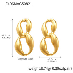18K Gold-Plated Figure Eight Link Earrings