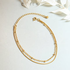 18K Gold-Plated Double-Layer Chain Bracelet