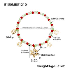 Christmas Crystal Bead Charm Bracelet
