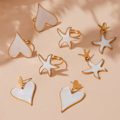 18K Gold-Plated Shell Heart or Starfish Jewelry