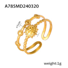 Openwork Geometric Stainless Steel Rings