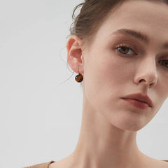 Nicolette Vintage-Inspired Tiger-Eye Stud Earrings No. 532155
