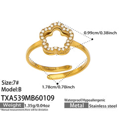 Cubic Zirconia Floral Necklace, Bracelet, Earrings & Ring