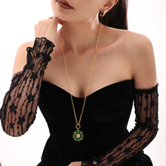 Enamel Snowflake Long Pendant Necklace