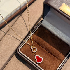 Nadine Red Agate Pavé Gourd Choker Necklace