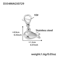 Whale and Heart Charm Necklace or Pendant