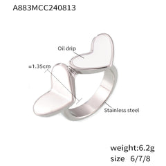 18K Gold-Plated Enamel Heart Ring
