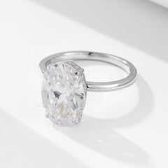 Sterling Silver 2-Piece 4.5CT Solitare Oval Ring