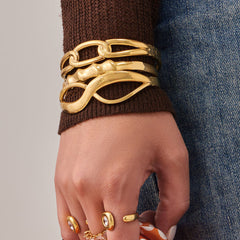 Sculptural Geometric Bangle Bracelet