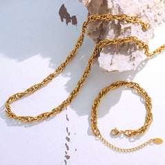 18K Gold-Plated Rope Chain Necklace or Bracelet