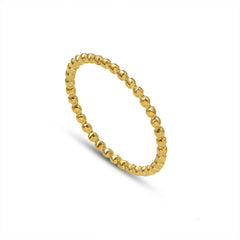 Textured Rounded-Bead Band Ring