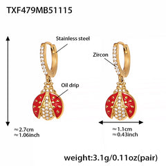 18K Gold-Plated Ladybug Charm Jewelry