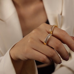 Colored Stone-Accent Open Band Ring