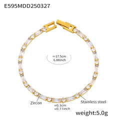 18K Gold-Plated Color Cubic Zirconia Tennis Bracelet