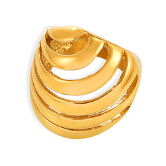 18K Gold-Plated Layered Openwork Statement Ring