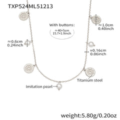 18K Gold-Plated Natural Stone or Pearl-Look Charm Jewelry