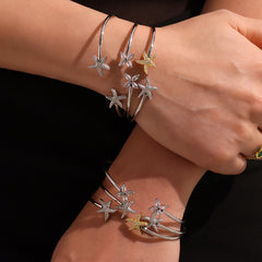18K Gold-Plated Playful Cubic Zirconia Cuff Designs