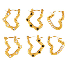 18K Gold-Plated Heart Detail Earrings