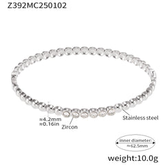 Cubic Zirconia & Pearl-Accent Clasp Bangle Bracelet