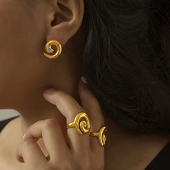 Spiral Accent Ring and Earrings