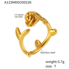 18K Gold-Plated Rose Open Ring
