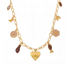 Enamel Heart Charm Necklace or Bracelet