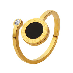 Round Inlay Open Ring