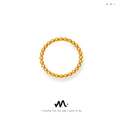 Gold-Tone Beaded Band Ring
