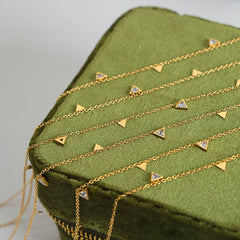 18K Gold-Plated Triangle Charm Necklace