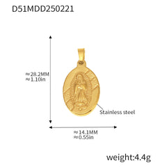 Gold-Tone Symbol & Ocean Stainless Steel Pendants