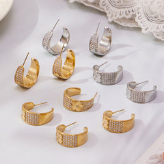 18K Gold-Plated Floral Cubic Zirconia Hoops or Ear Cuff