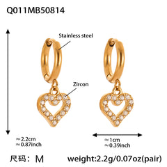 Gold-Tone Heart Charm Earring Designs