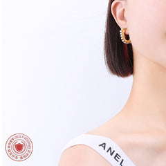 Cubic Zirconia U-Shaped Hoop Earrings