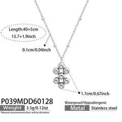 Polished Bead Necklace and Earrings