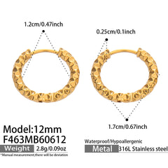 18K Gold-Plated Textured Huggie Hoop Earrings