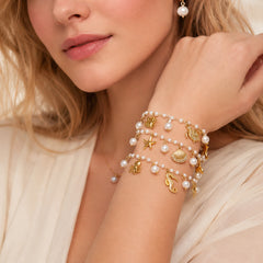 Ocean Charm Bracelet with Stone Accents