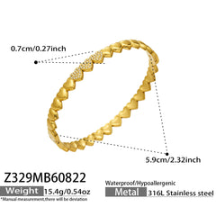 Cubic Zirconia Geometric Detail Bangle Bracelets
