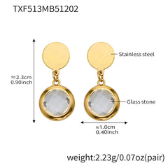 Faceted Round Glass Stone Necklace, Bracelet & Earrings
