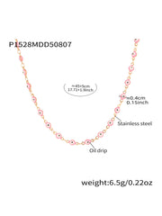 Enamel and Natural Agate Charm Necklace