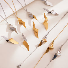 18K Gold-Plated Sculptural Folded Jewelry