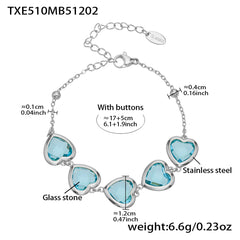 18K Gold-Plated Faceted Glass Heart Jewelry