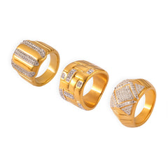 Geometric Sparkling Statement Ring