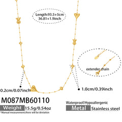 Long Bead Station Charm Necklace Designs
