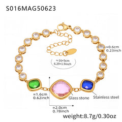 Faceted Stone Accent Anklet
