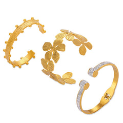 Sculptural Geometric Open Cuff Bracelet